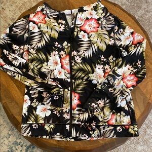 Floral Zip-Up swim jacket - upf 50+ rating Hurley size large swim